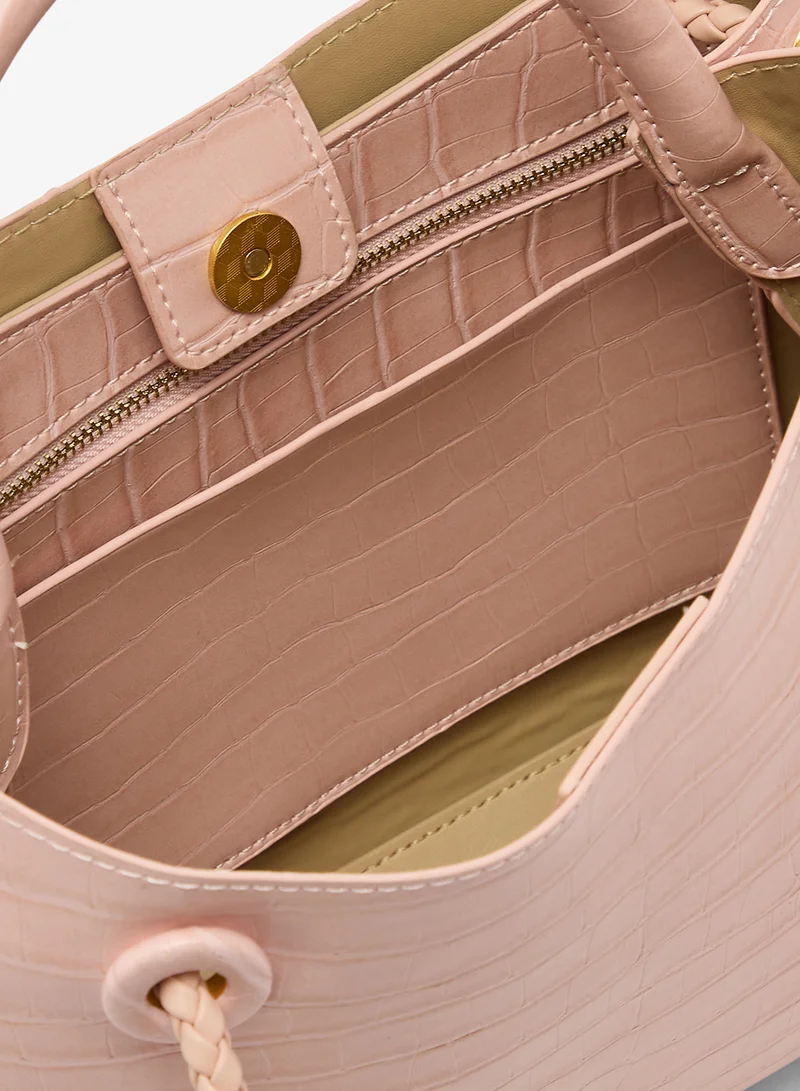 Ella Pink Textured Detailed Tote Bag for Women | Best Price UAE
